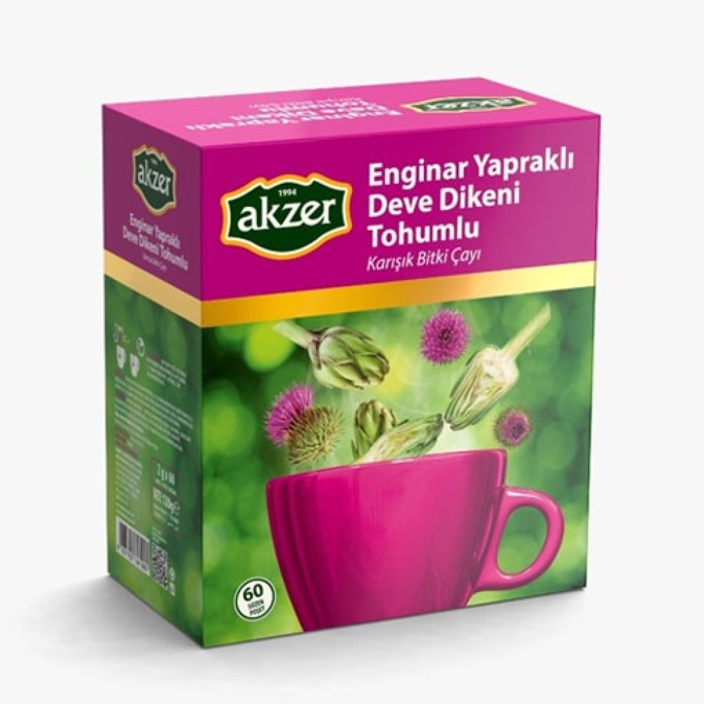 Akzer Enginarlı Deve Dikeni Tohumlu Çay 60 lı