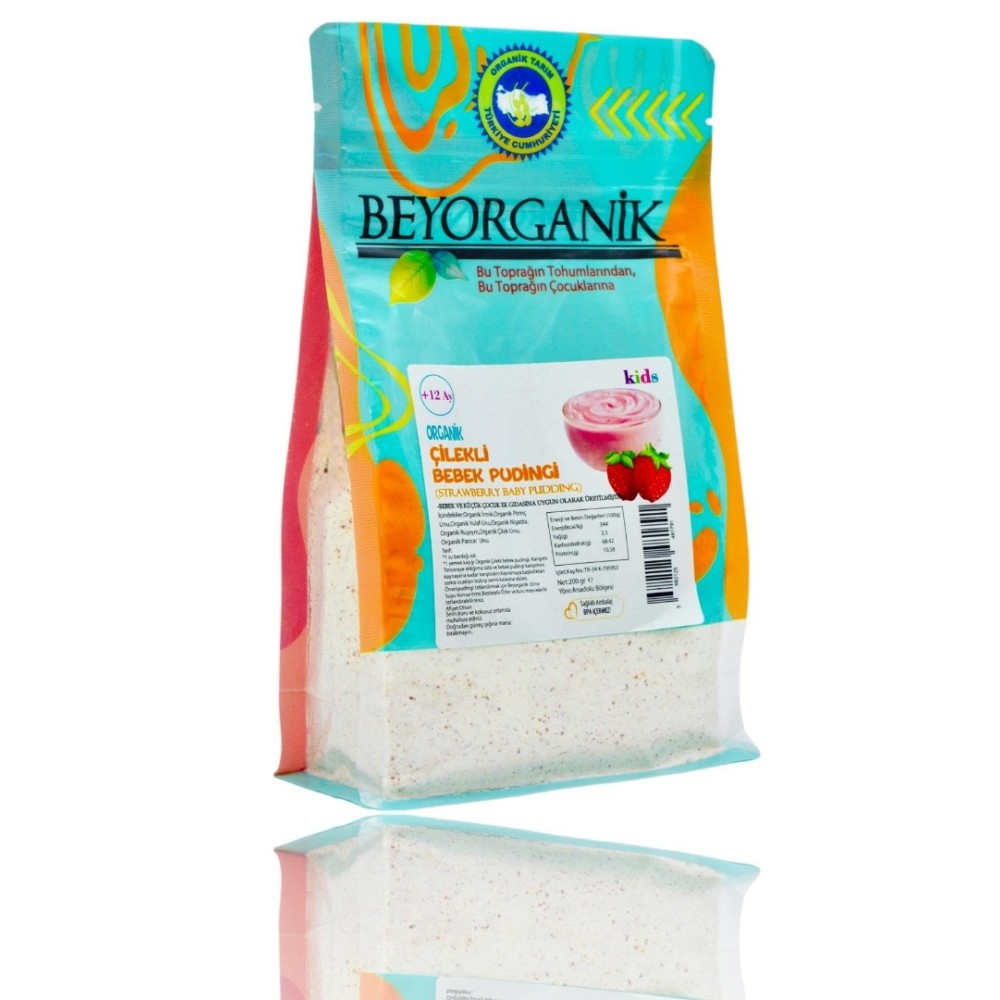 Beyorganik Organik Çilekli Bebek Pudingi 200 Gr +12 Ay