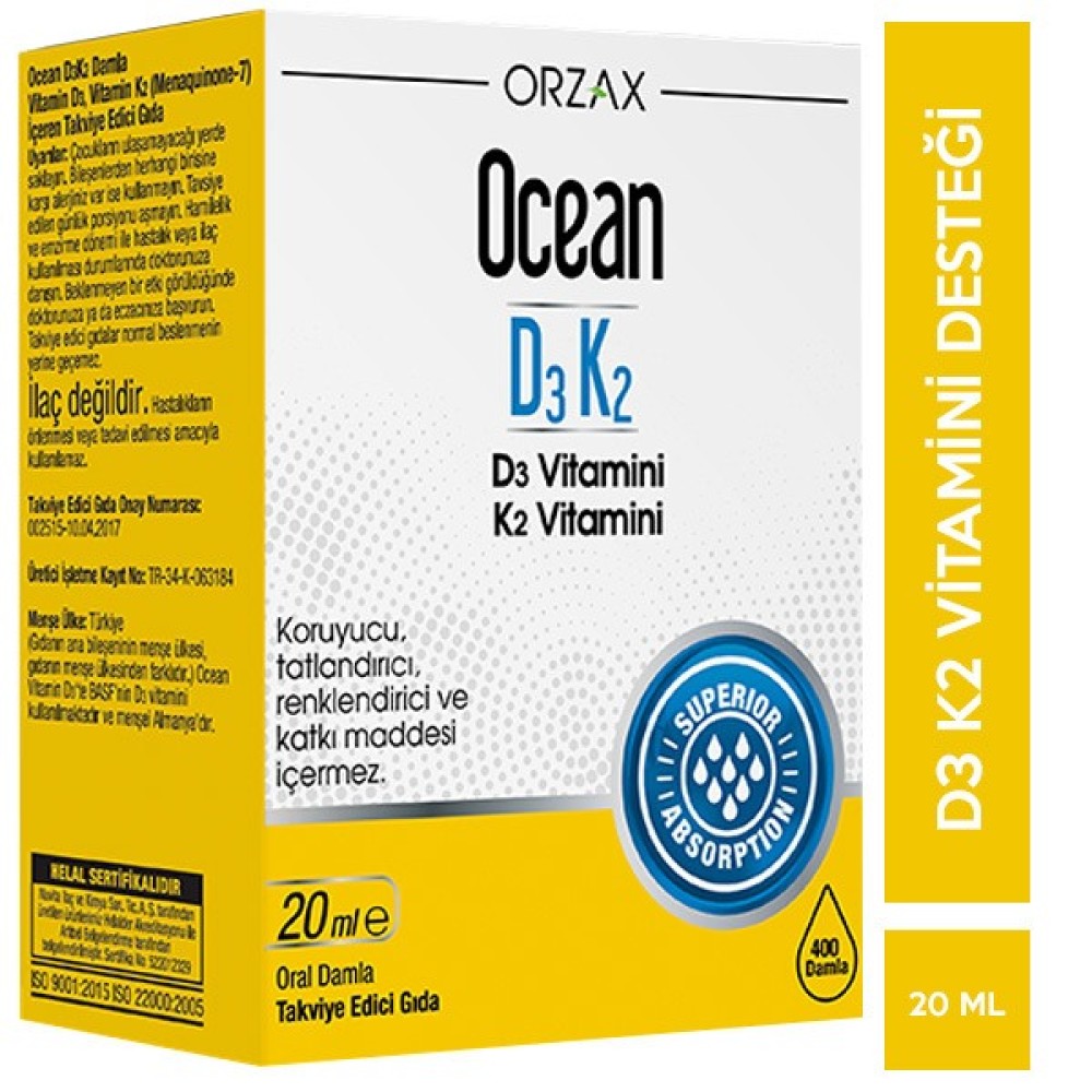 Ocean D3 K2 20 Ml Damla / 400 Doz